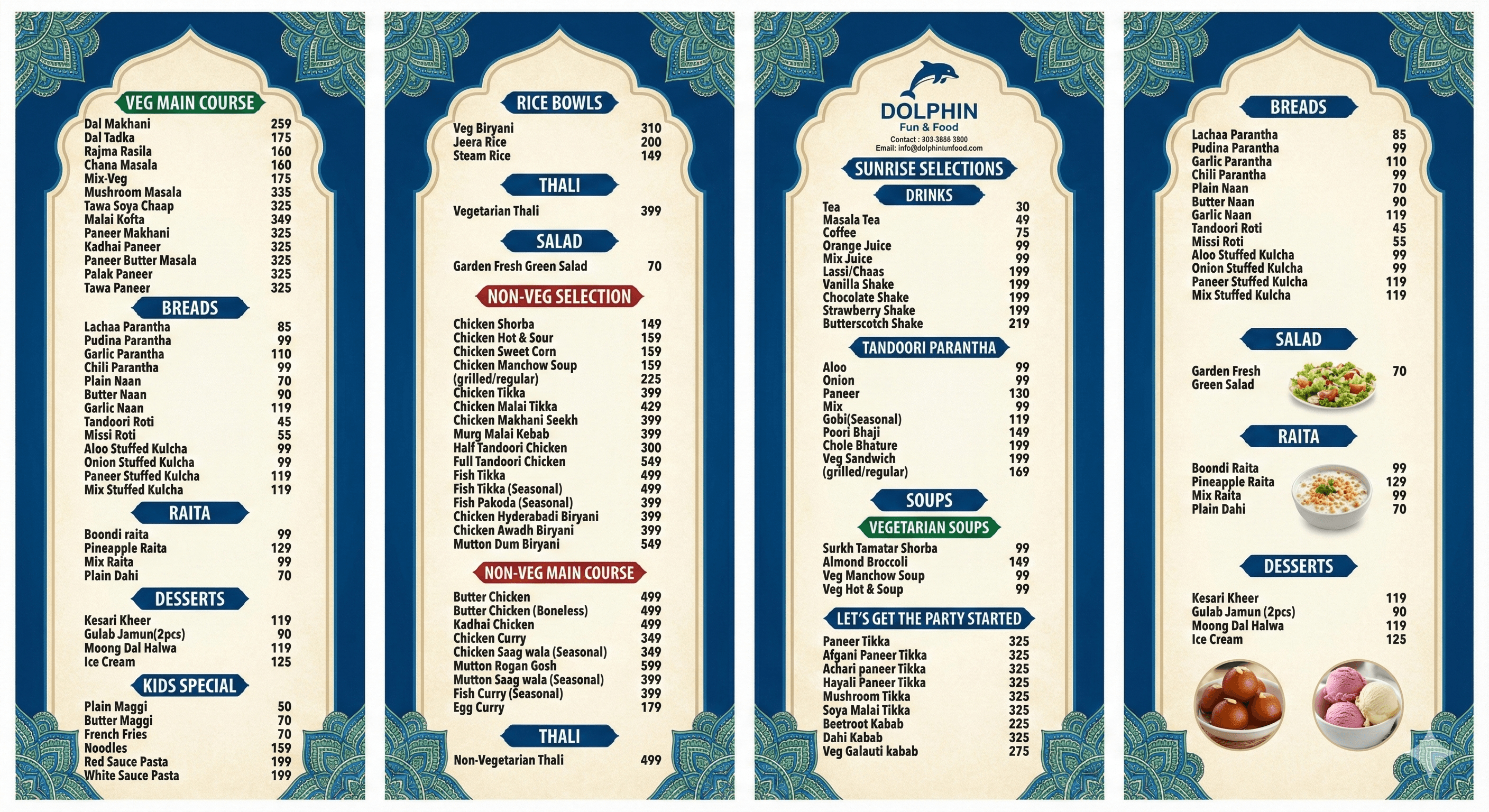 Dolphin Fun & Food Full Menu