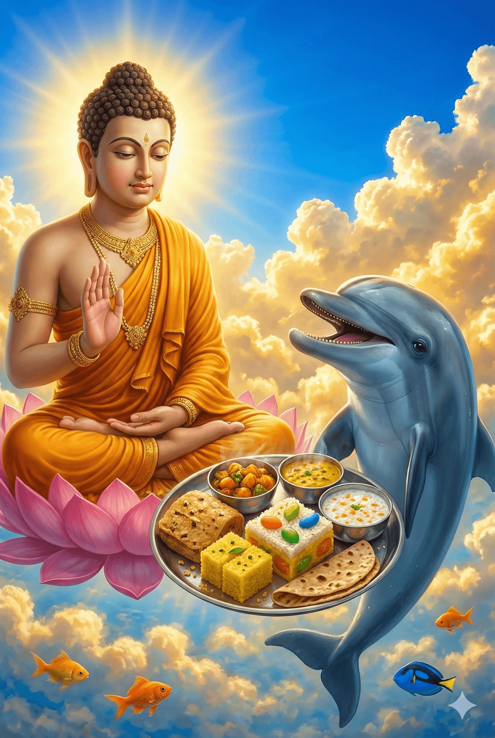 Dolphin in the service of Buddha